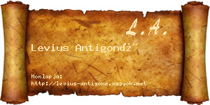 Levius Antigoné névjegykártya